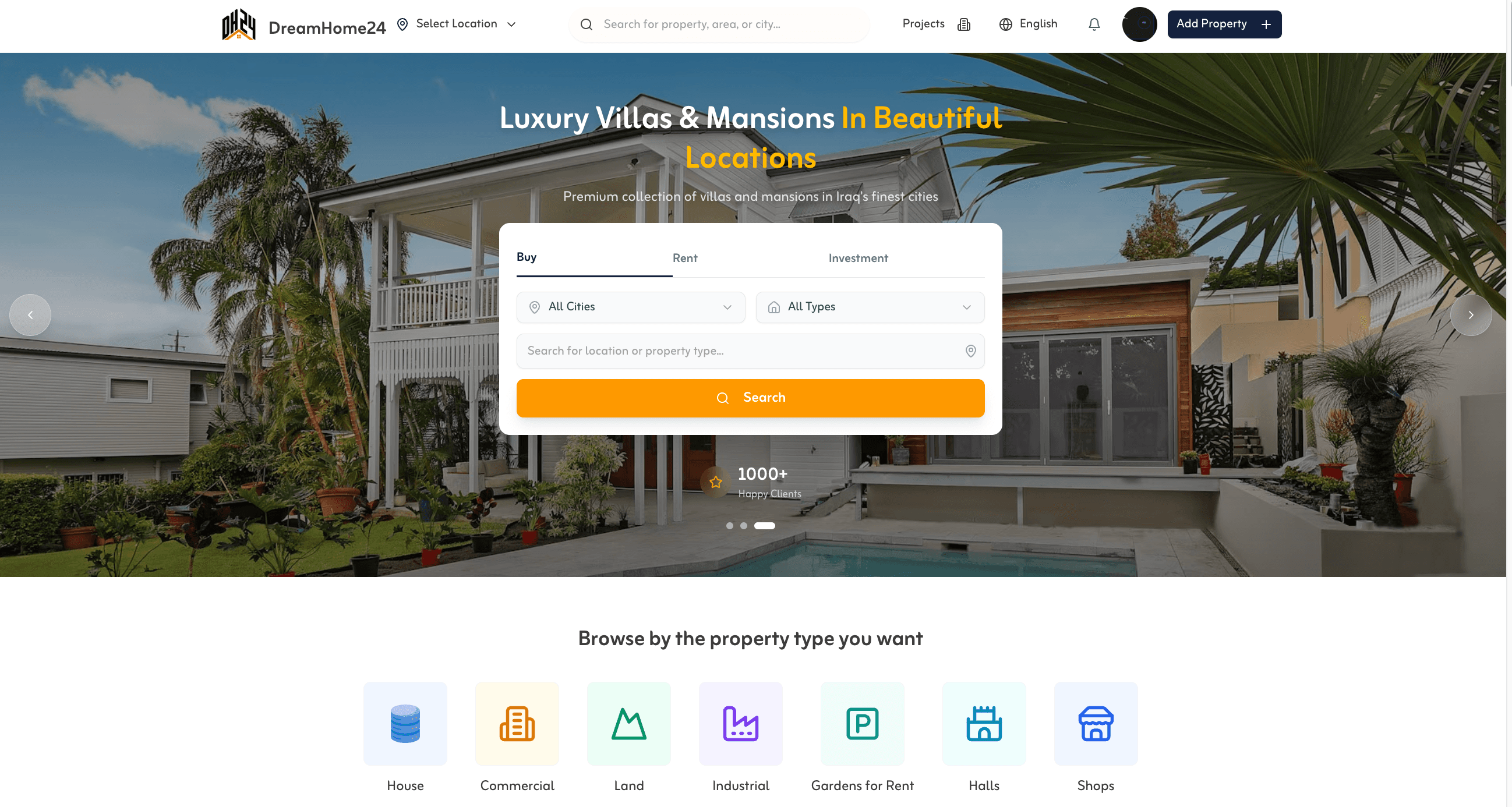 DreamHome24 — Iraq's Real Estate Platform screenshot